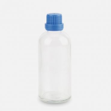 電子タバコ用 P.Pキャップ付き クリアガラ空スボトル100ML